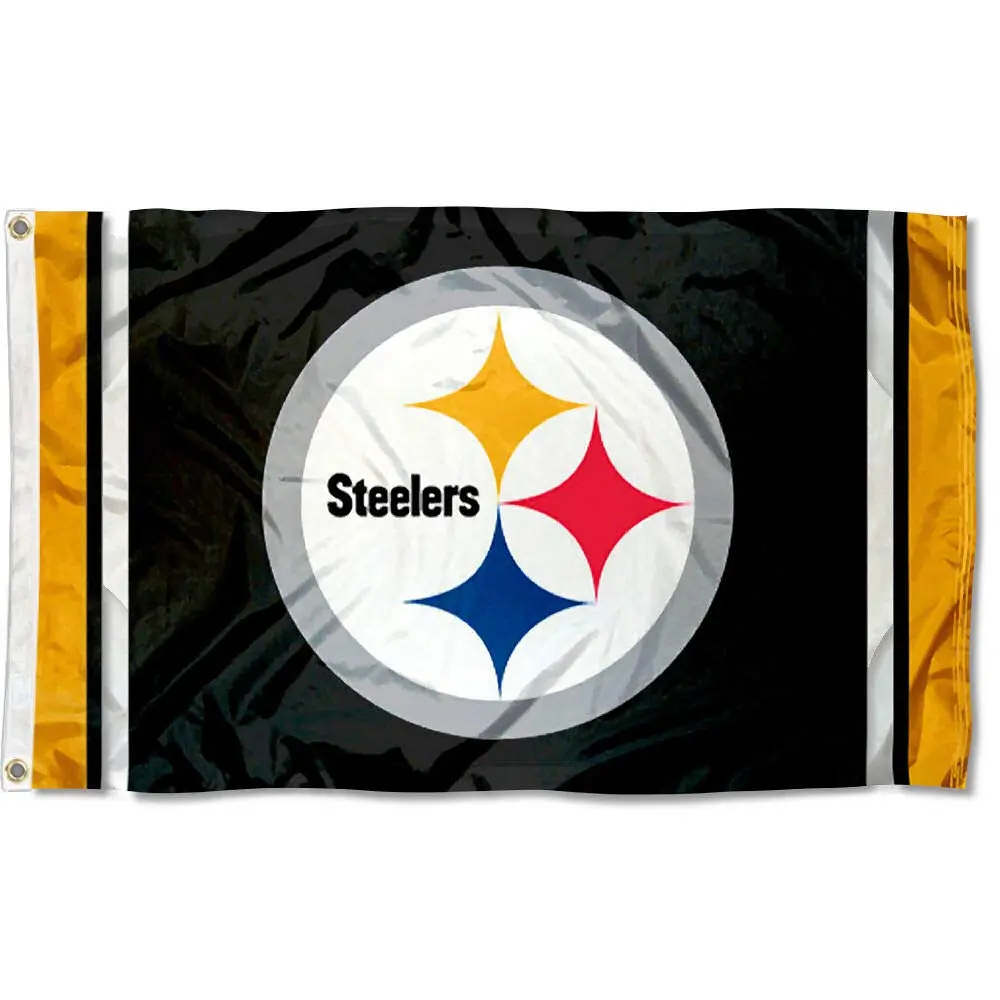 Pittsburgh Steelers 3x5ft Weatherproof Water-Resistant Lightweight Sports Collectible Flag - Pole Flag with Light & Hand Convenience, Decorative Party Banners for Indoor/Outdoor Man Cave Decoration