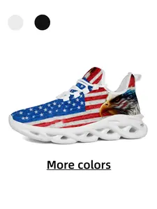 Unisex Classic American Flag Eagle Glimpse Trendy Sneakers, Skin-Friendly Mesh, High Elastic Shock-Absorbing Sole, Anti-Slip, Stable & Foot-Friendly, for Daily Commute, Outdoor & Casual Wear