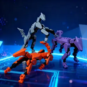 Joints Moveable Robot Dog Toy,3D Printed DIY Handmade Magnetic Robot Dog Toy,Head Swap to Cheetah，Realistic Multi Jointed,Decompression Toy,Creative Gift,Desktop Decoration Ornaments，BLACK FRIDAY，Christmas，birthday gift