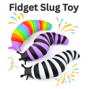 3PCS Fidget Slug Toys for Kids & Adults – Cute Sensory Toys for Autism, Stress Relief, Classroom Toys, Gifts for Toddler Boys & Girls with ADHD