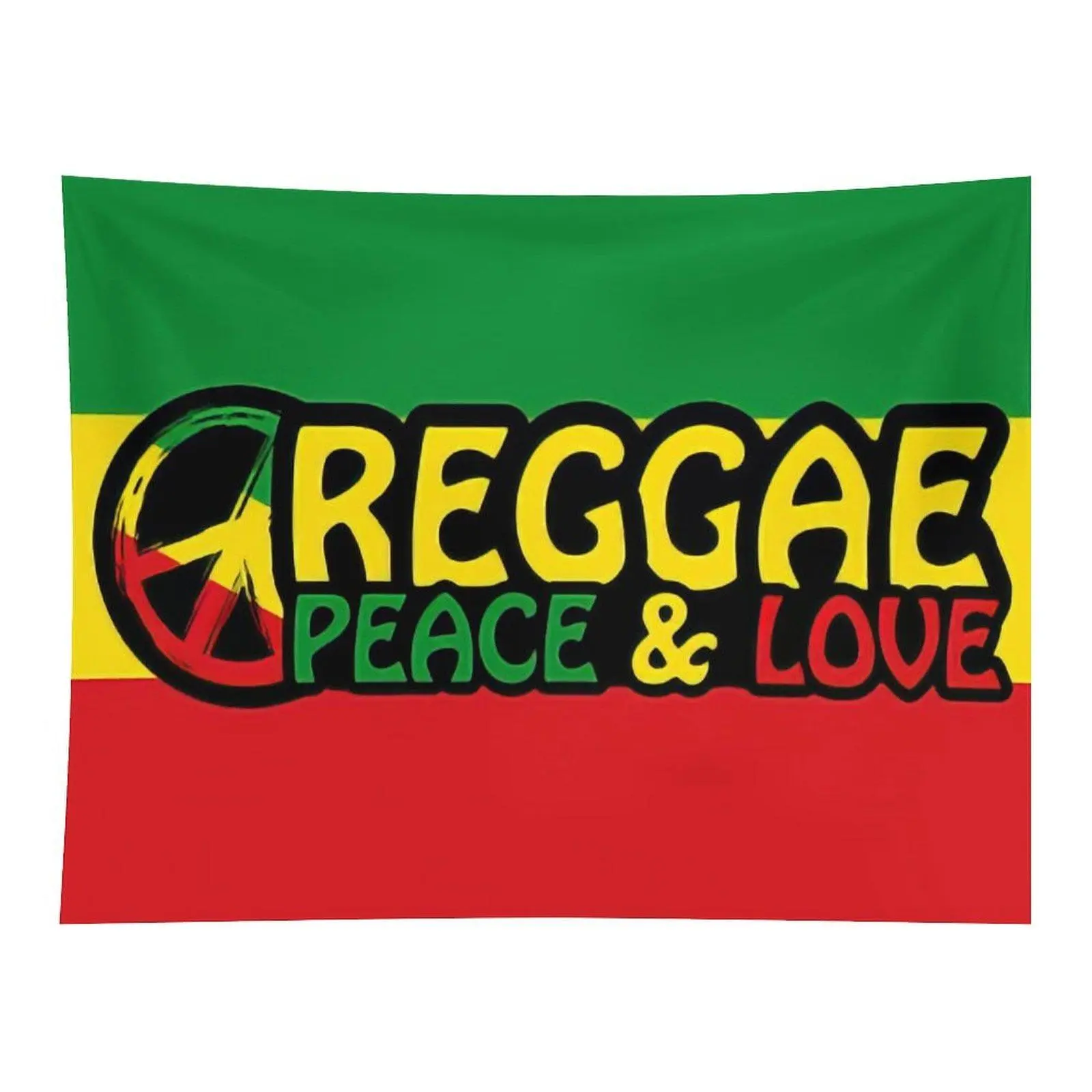 Reggae Peace And Love Retro Rasta Flag Style Graphic Art Wall Tapestry Colorful Positive Theme Decoration For Living Room Wall