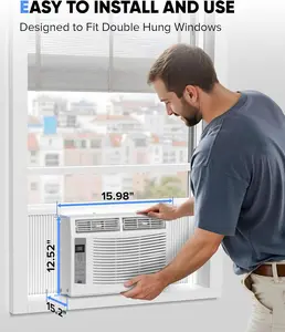 6000 BTU Window Air Conditioner with WiFi, Cools up to 250 Sq. Ft., Energy Saving Window AC Unit with Remote & App Control & Timer Function & Easy Install Kit, Perfect for Small Bedroom, Living Room