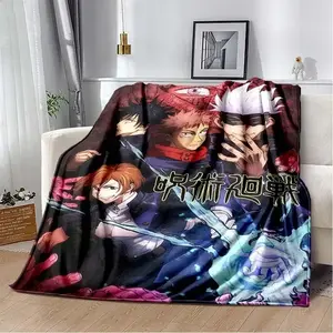 Jujutsu Kaisen 3D Anime Pattern Blanket Ultra Soft Flannel Cozy Warm All Season Multifunctional Bedroom Couch Sofa Throw Decor Decorative Throw Perfect Birthday Gift Christmas Gift for Anime Fans Adults Teens Men Women Gojo Sukuna Style
