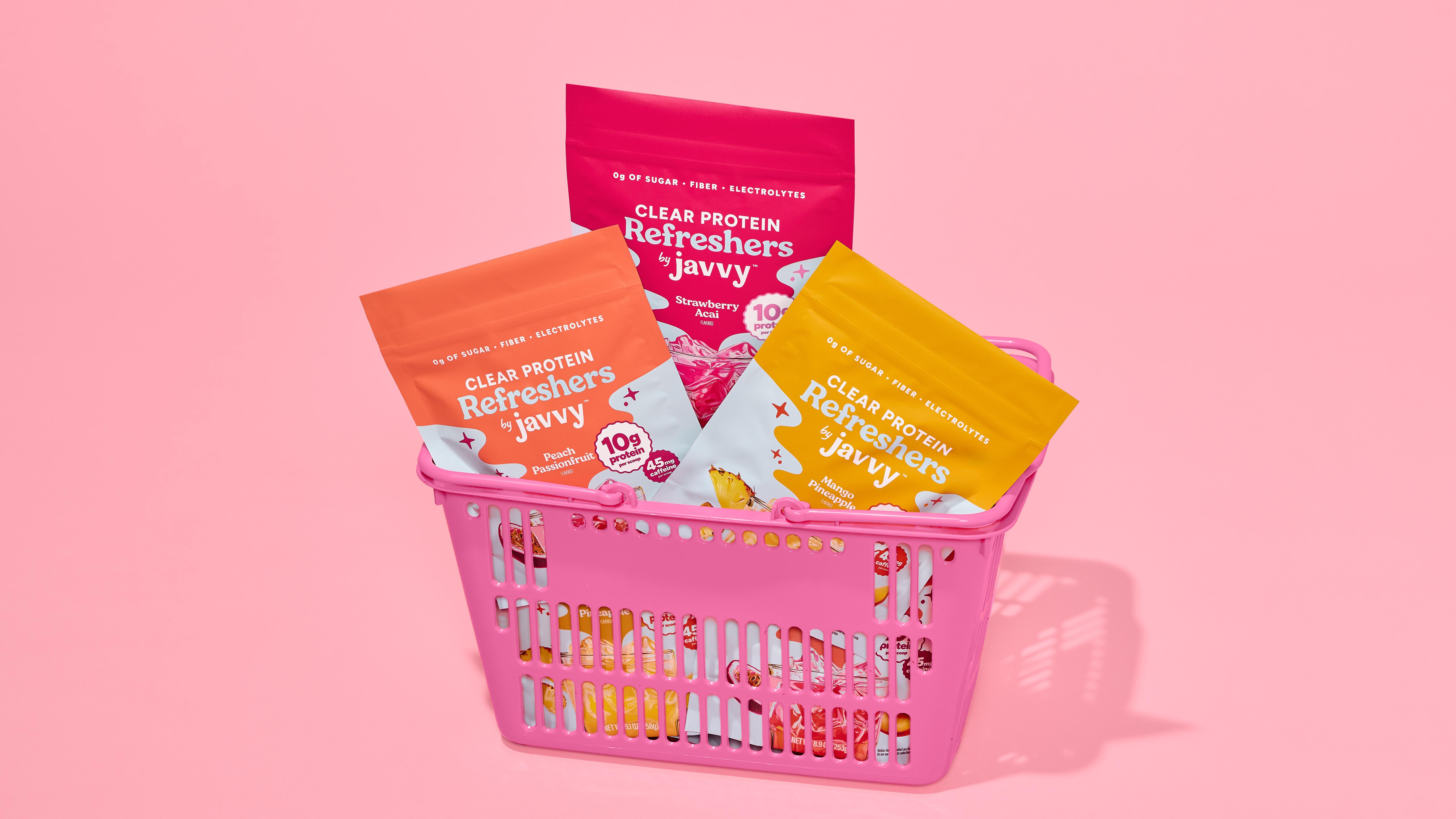 Javvy Summer Refresher Trio TikTok Exclusive Bundle - Strawberry Acai, Mango Pineapple & Peach Passionfruit Clear Protein Refreshers - 10g Protein, 45mg Caffeine, 0g Sugar, Fiber & Electrolytes, Naturally Flavored, Just Add Water