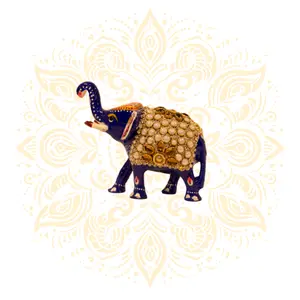 Aluminum Elephant w/ Gems 3.5"