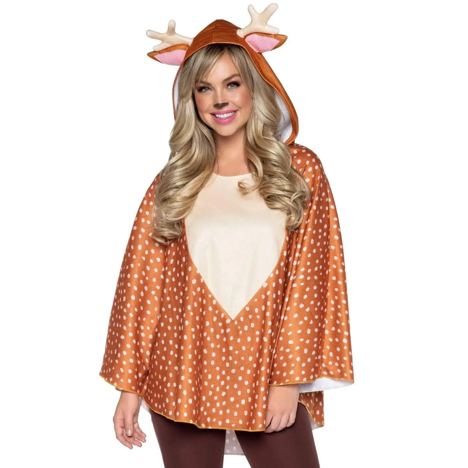Fawn Poncho Animal Costume With Hood, Comfy, One Size
