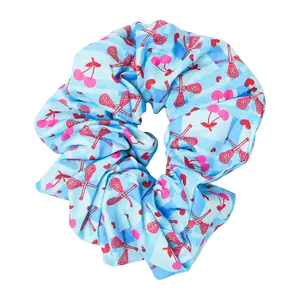 Heart and Cherries Lacrosse Scrunchie