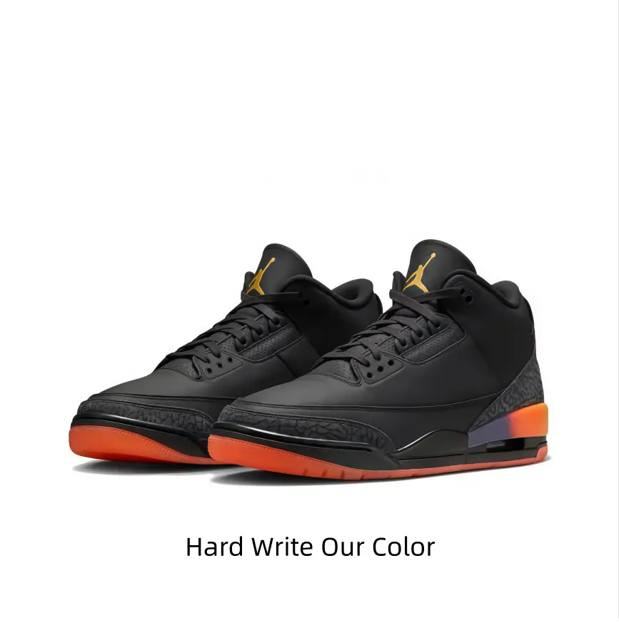 Trendy performance basketball footwear made of smooth synthetic leather. Dark tone matched with warm orange accents delivers striking visuals, suitable for competition and casual outfits.