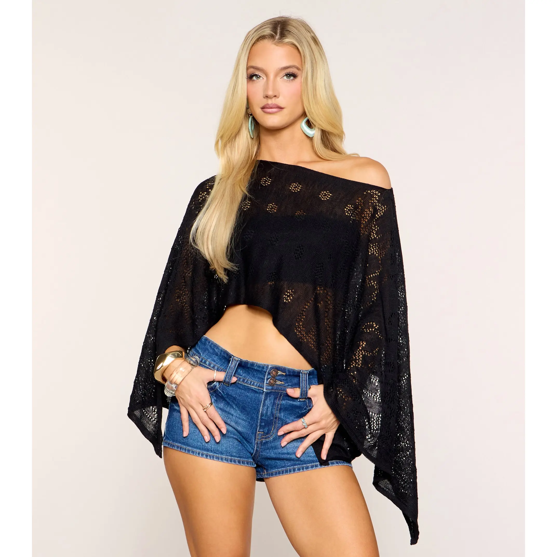Layer Play Pointelle Poncho