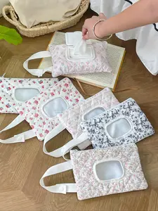 Hanging Floral Pattern Tissue and Wipe Storage Bag, Multi-Functional Organizer for Baby Wipes, Home Dorm Bathroom Decor Supplies, Bathroom Organizing Accessories, Bathroom Accessory, Living Room Decor, Tissue Holder, Bathroom Organization