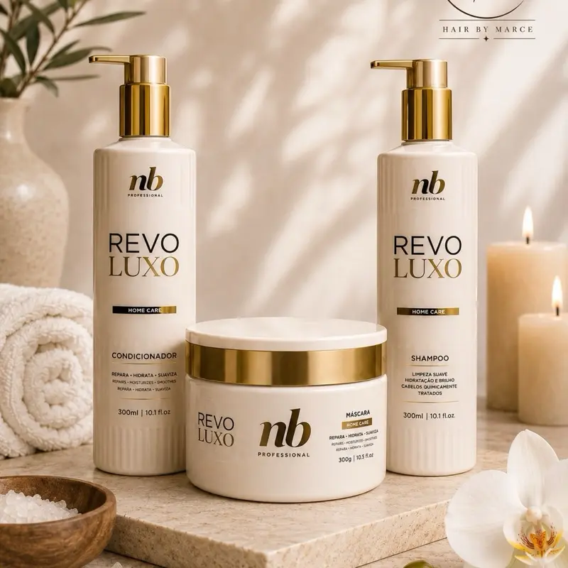 NB Professional Revoluxo Haircare Kit - Detox, Shea-Olive-Green Tea Deep Nourishing Repair for All 3 Hair Layers (Shampoo + Conditioner + Mask, Restore Hair Health), Cleanser