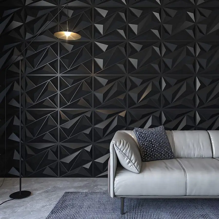 Minimalistic Geometric Pattern Wall Panel for Indoor Wall Decoration, PVC 3D Decorative Wall Panel for Home Living Room