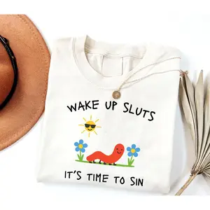 Wake Up Sluts TShirt Funny Animal Shirt Meme Graphic Tee Sarcastic TShirt Cursed Tshirt Unhinged Humor Top Viral TShirt 260224 1 46077 16