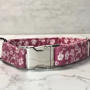 Mauve Floral Dog Collar