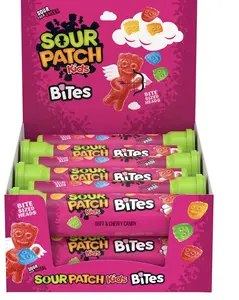 SOUR PATCH KIDS Bites Soft & Chewy Valentine's Day Candy, Bulk Candy, 12-1.8 oz Tubes