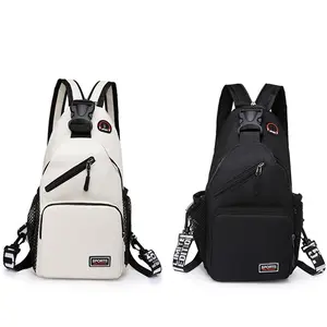 Sling Chest Backpack, Waterproof Oxford Crossbody Shoulder Bag with Water Bottle Pocket for Outdoor Cycling Travel Daily Use, Men Women