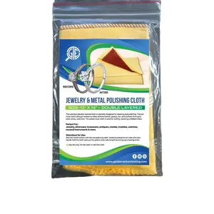 GTE Jewelry & Metal Polishing Cloth 12"x14" Double Layered Rouge Treated for Silverware Jewelry Copper Brass Coins Anti-Tarnish