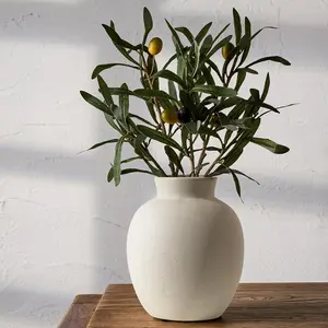 Spotted Ceramic Modern Style Vase, 5.7 Inch Rustic Farmhouse Boho Vase for  Decor, Terracotta for Table, Living Room, Wedding, Mantel Decoration, Speckled White