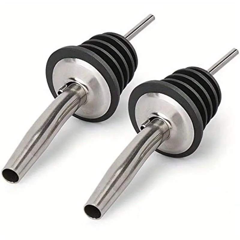 Stainless Steel Wine Pourer, 2 Counts Wine Cocktail Bottle Mixers, Wine Spout, Wine Fresh-keeping Pourer, Bar Utensils, Kitchen Utensils, Liquor Bottle Pourers