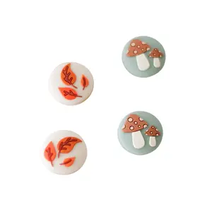 Mushroom & Leaf Thumb Grips Compatible with Nintendo Switch Joycons & Switch Lite - 4 Thumb Grips Per Set