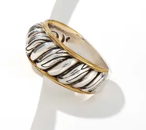 Christian James by Scott Grimes Sterling Silver Two Tone Ripple Ring