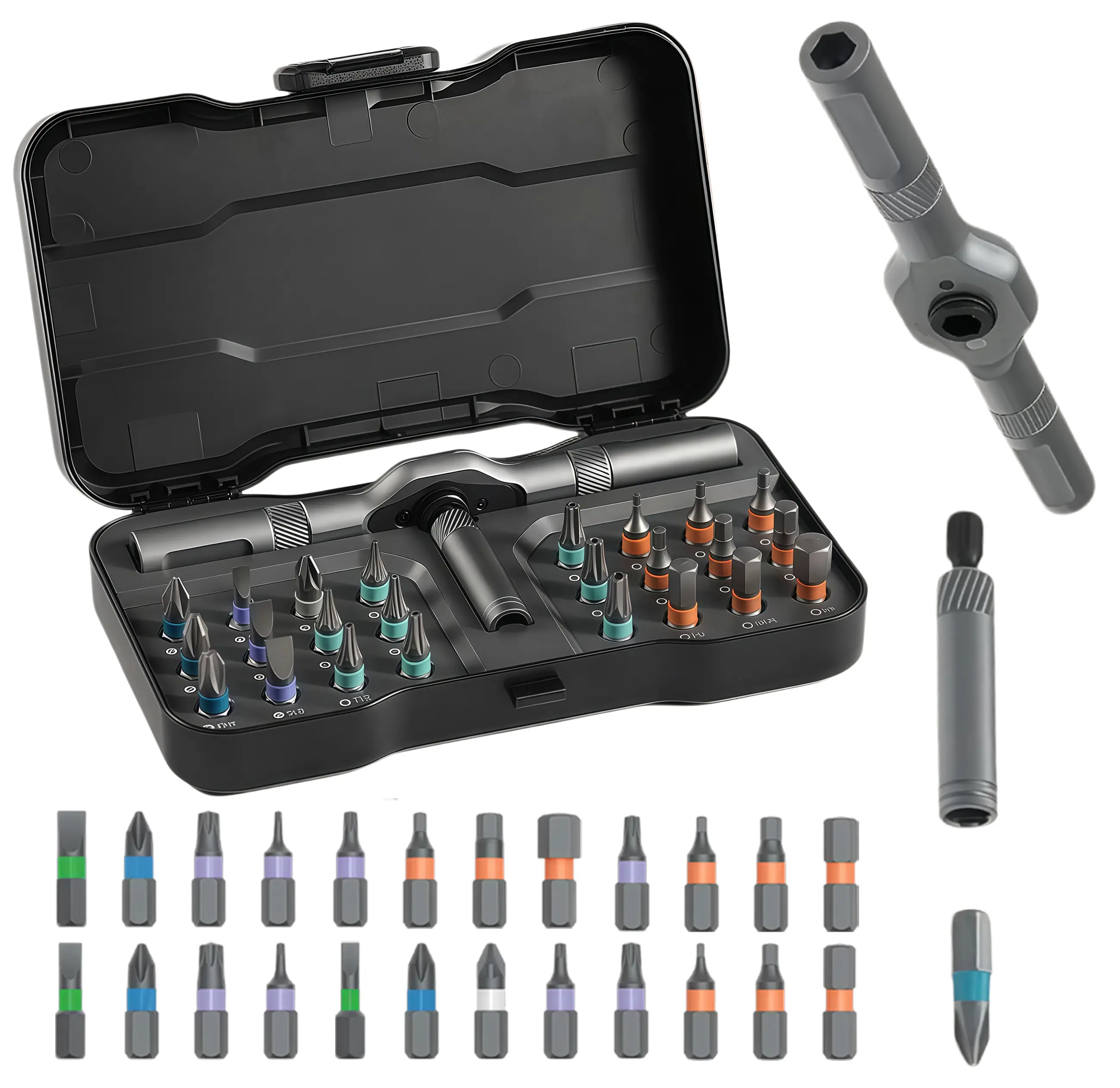24-in-1 Magnetic Multipurpose Screwdriver Set - DIY Ratchet Screwdriver with Detachable Handle, Portable Precision Repair Tool Kit for DIY Users, Furniture Fix, Computer Repair, Ratchet Screwdriver Sets