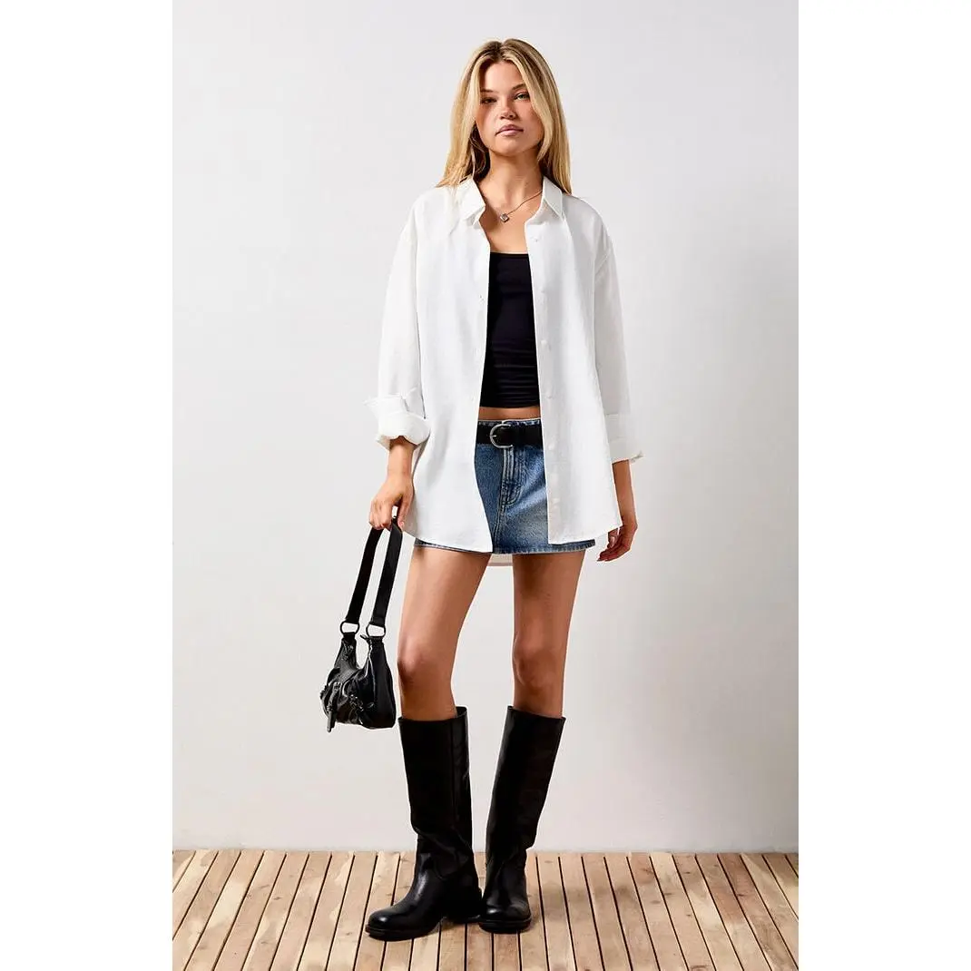 Your Favorite Women's Naomi Long Sleeve Button Down Cover-Up Shirt