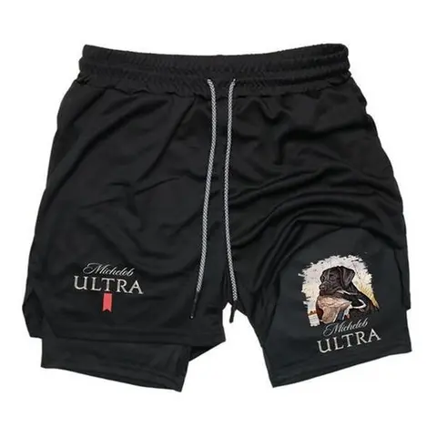 Men's Cross Print 2-in-1 Active Sports Shorts - Breathable, Stretchy Athleisure Bottoms with Customizable Fit, Drawstring Waist for Gym, Casual Wear, Gothic Unisex Gym Stuff