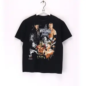 Vintage Wrestlemania 25th Anniversary Double Sided Graphic Tee - WWE - John Cena - Undertaker - Triple H - Shawn Michaels - Men's Top - Womenswear