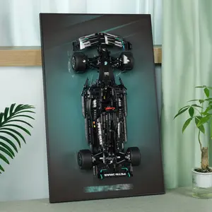 【Car Not Included】Display Wallboard for Technic Mercedes-AMG W14 E Performance Race Car ,Wall Mount for 42171 Model Car Kit (Car Not Included), Space-Saving Easy Assembly Creative Home Decor