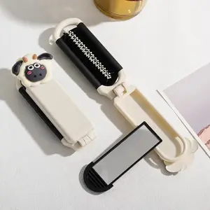 Portable Hairbrush for Women – Mini Folding Brush (with Extendable & Detachable Mirror); Suitable for Wet or Dry Hair; Compact and Portable—Perfect for Handbags, Gym Bags, or Travel.
