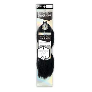 Mane Concept Human Hair Crochet Braids Pristine Micro Feather Crochet Afro Kinky 18"(55g/40 Strands)
