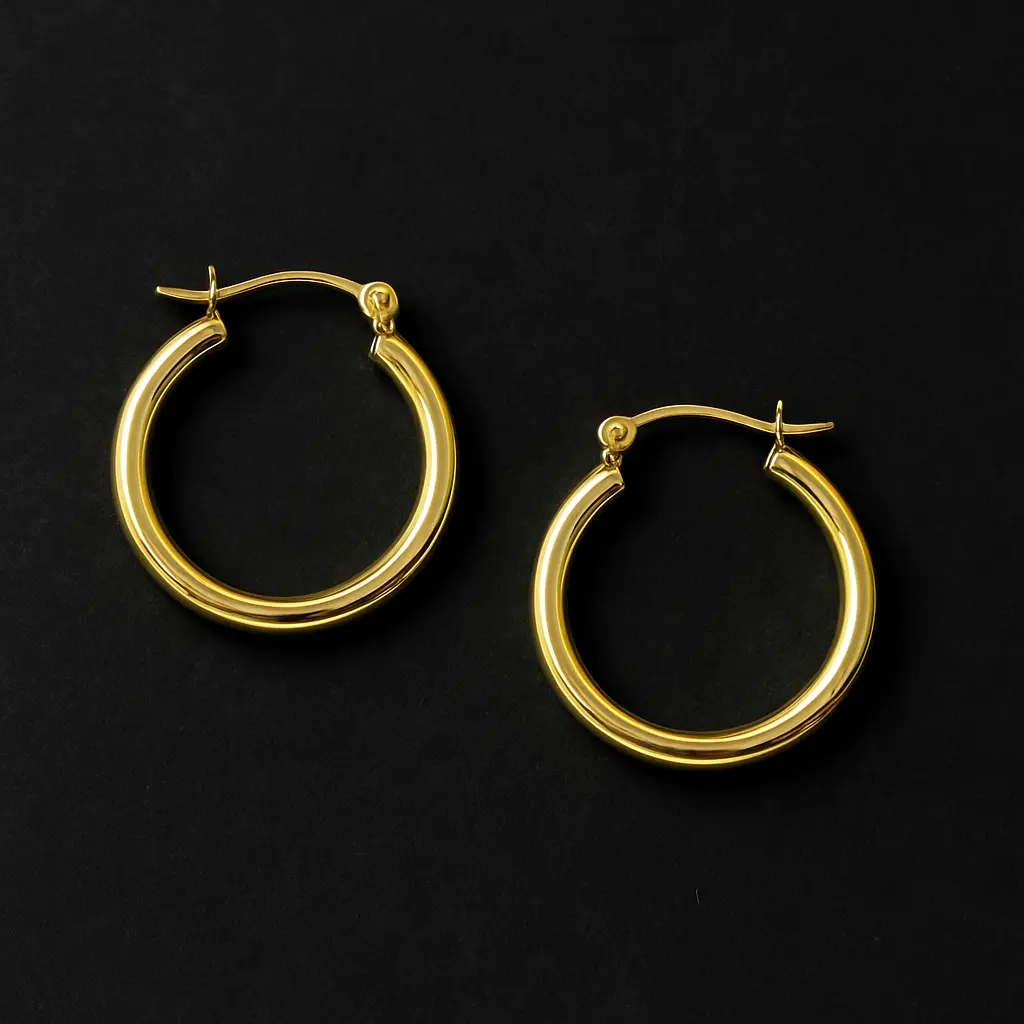 10K Yellow Gold Hoop Earrings for Womens Girls 17x15mm - Elegant Fashion Stylish Gifts for Anniversary Birthday Everyday Wear