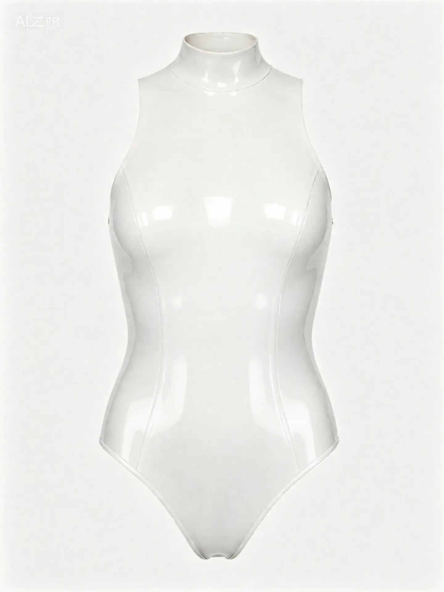 latex turtleneck catsuit
