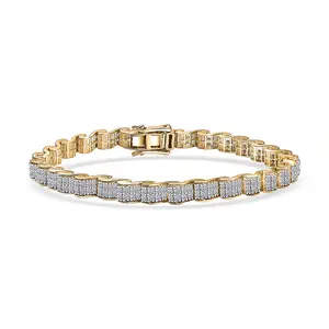 Luxuriant Lab Grown Diamond G-H SI 4.50 Ct Tennis Bracelet in 18 K Vermeil Yellow Gold Plated Sterling Silver 7.25 In Birthday Christmas Gifts