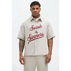 Saints And Sinners Full Button Shirt - Tan