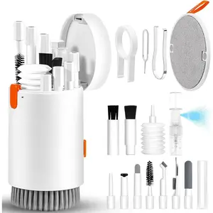 Laptop Phone Screen Cleaner Kit,  Keyboard Brush Cleaning  for  AirPods MacBook iPad, 20-in-1  Device Clean Tool for Camera Earbud  Screens (White)