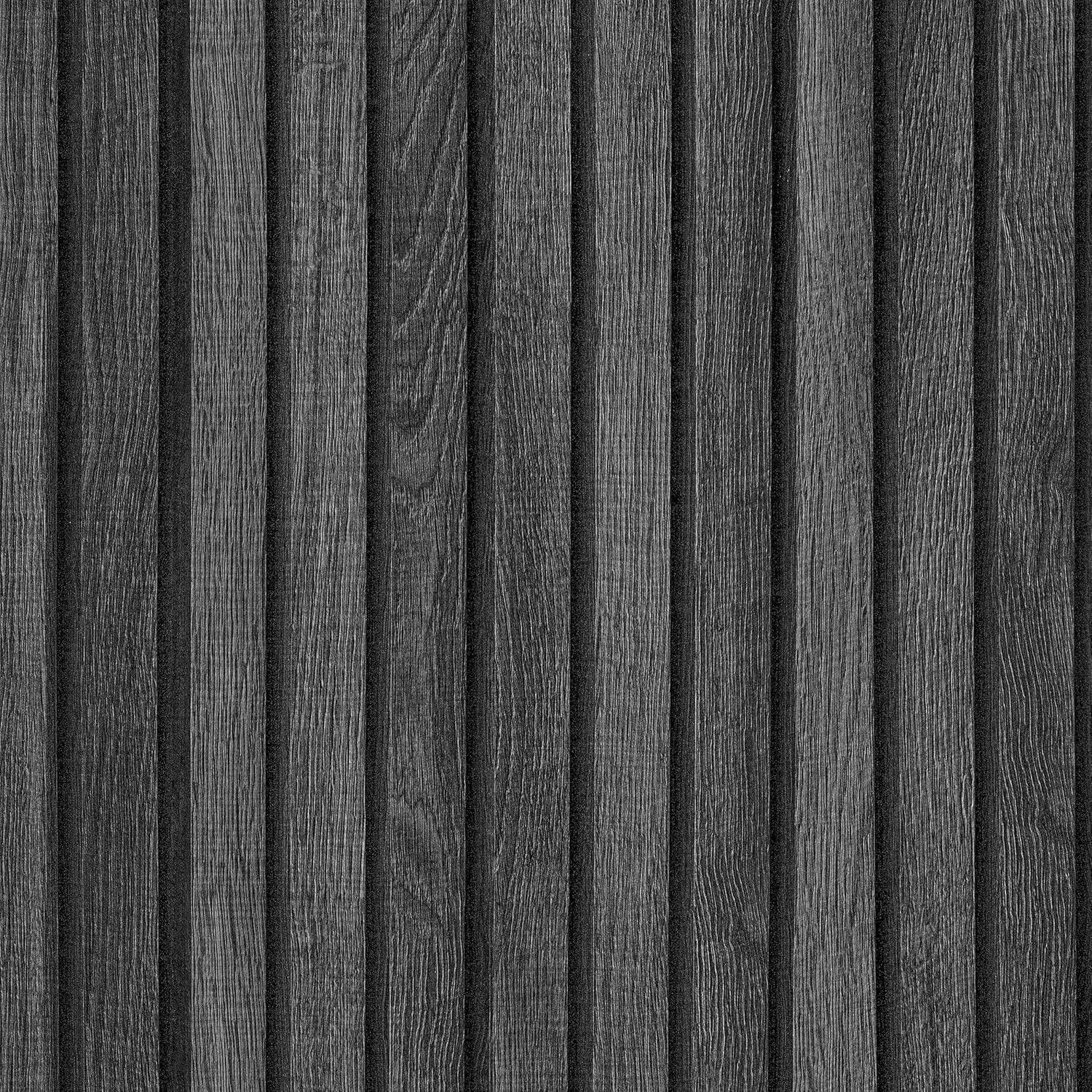 Charcoal Black Wooden Slat Wallpaper Peel and Stick  Dark  Contact Paper for Walls 15.7''x118'' Adhesive Removable Faux  Slats Wall Panel Wallpaper for Bedroom Accent Wall