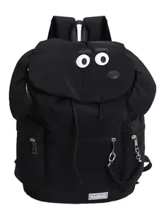 Cute Cartoon Dog Face Backpack, Large Capacity Nylon School Bag, Portable Lightweight Multifunctional Backpack, Casual Drawstring Closure, Multi-Pocket Design, Perfect for Commuting and Daily Use, Cute Backpacks