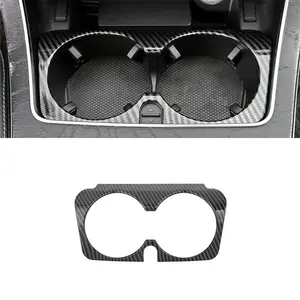 ABS For Mercedes Benz C E GLC Class W205 W213 X253 Car Carbon Fiber Texture Gear Shift Panel Water Cup Holder Frame Trim Cover