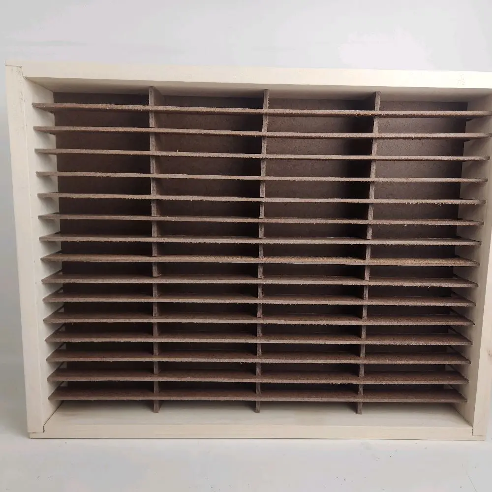 Napa Valley Style 100 Cassette Tape Storage Rack Wood Wall Holder Wooden 24x18x3 Sturdy Vintage Design