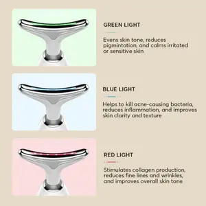 Face and Neck Massager 3 Colors EMS Beauty Device Lifting Tighten Facial Massagers Wrinkle Remover Reduce Double Chin Devices for Woman