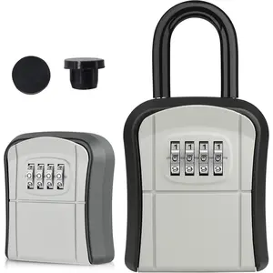 Key Lock Box, [New Version] Lock Box for Key, Lockbox for Keys, 4 Digit Combination Key Safe, Waterproof Key Lock Box Wall Mounted for Home Office