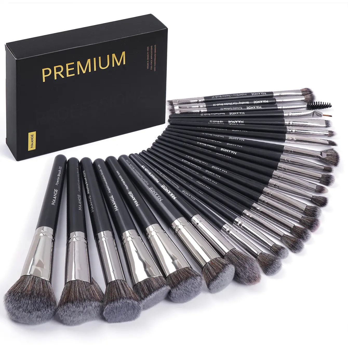 MAANGE 25pcs/set Soft Bristle Makeup Brush Kit, Foundation Blush Brush Kabuki Brush Powder Brush, Professional Cosmetic Brushes for Foundation & Powder, Cosmetic Tool Beauty Products, Cosmetic Products, Valentine's Day Gift#SummerWins