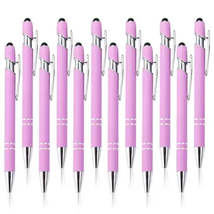 12 Pcs Printing Logo Signature Pen Ink Ballpoint Pen with Stylus Tip Metal Pen Stylus Pen Fashion Accessories