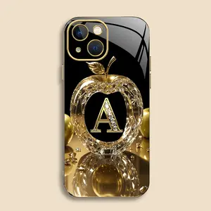 Suitable for [iPhone 14] New high-end gold letter electroplated gold edge mobile phone case new business simple explosion-proof mobile phone case affordable anti-fall anti-fingerprint 995