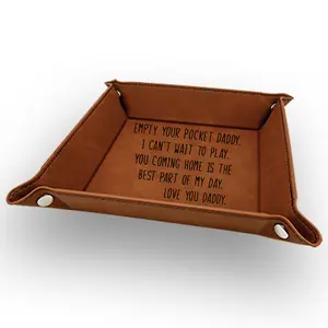 Krezy Case Leather Valet Tray for Men, Gift to dad from Son Daughter Kid, father's day gift, gift for dad, valey tray for dad, dad's valey tray