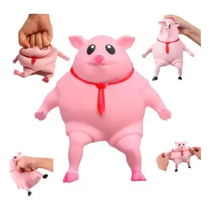 Glue-Sand Filled Stretchy Pig Toy – Soft Latex Decompression Fidget Piglet for Kids & Adults, Stress Relief Animal Toy with High Elasticity