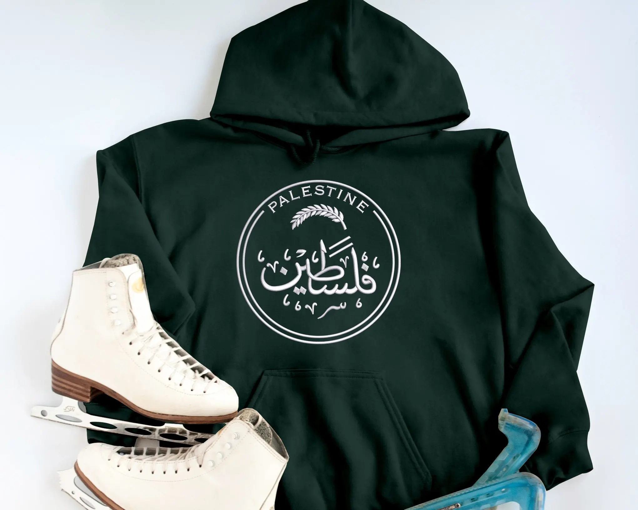 Palestine Arabic Calligraphy Hoodie Palestine Embroidery Hooded Jumper Palestine Matching Adult Sizes Comfy Outfits Free Shipping In Uk  Versatile T-shirts, Cozy Crewnecks, and Trendy Hoodies