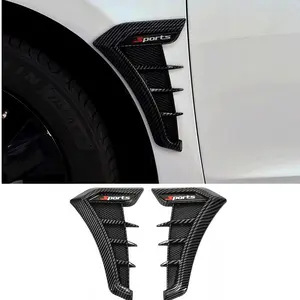 Universal Car Fender Side Vent Covers (1 Pair) – Carbon Fiber Look Self-Adhesive Decorative Air Vent Trim (Black)